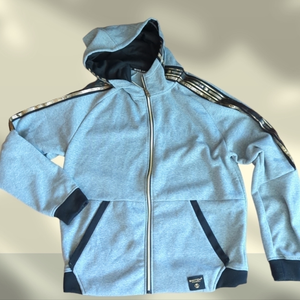 Switch Remarkable Billionaires Club gray zip fleece hoodie with black/gold sz XL - Picture 8 of 10
